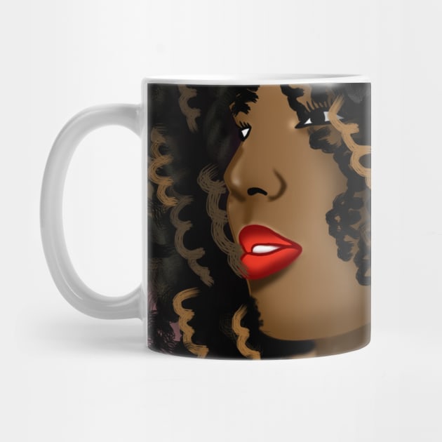 Afro hair black woman digital art by Spinkly Creations 